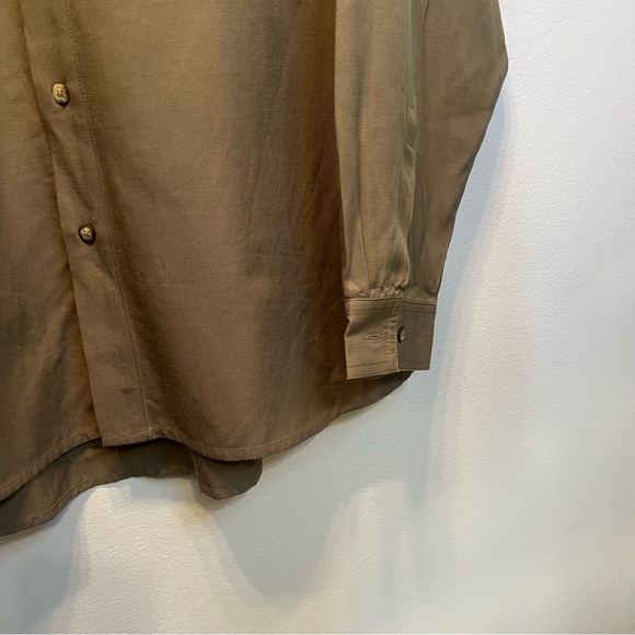 Vintage Winston Woods Silk Blend Men’s Size Large Olive Green Made in Hong Kong - Picture 4 of 9